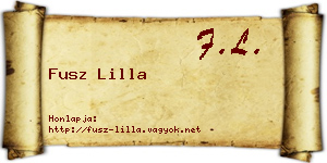 Fusz Lilla névjegykártya