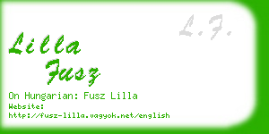 lilla fusz business card